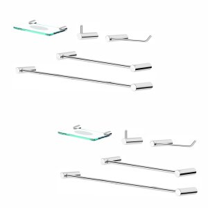 Kit de Acessórios Duplo para Banheiro Orion 10 Peças Prata 2080or