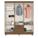 Ver imagem 4 de Guarda-roupa Granada Carvalho Oak 6 Portas 2 Gavetas 150cm Casal Mdp