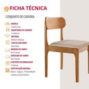 Ver imagem 5 de Conjunto com 2 Cadeiras de Jantar Star Moderna Mobília Linho Off / Imbuia Nat.