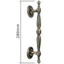 Ver imagem 5 de Puxador Duplo Berlin 280mm Bronze Antigo Porta Pivotante Correr Passagem Madeira Vidro Rústico