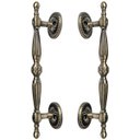Ver imagem 1 de Puxador Duplo Berlin 280mm Bronze Antigo Porta Pivotante Correr Passagem Madeira Vidro Rústico
