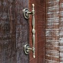 Ver imagem 3 de Puxador Duplo Berlin 280mm Bronze Antigo Porta Pivotante Correr Passagem Madeira Vidro Rústico