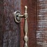 Puxador Duplo Berlin 280mm Bronze Antigo Porta Pivotante Correr Passagem Madeira Vidro Rústico - 4