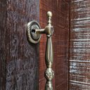 Ver imagem 4 de Puxador Duplo Berlin 280mm Bronze Antigo Porta Pivotante Correr Passagem Madeira Vidro Rústico