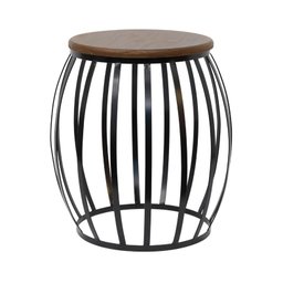 Banco Seat Garden Madeira e Metal Preto Medida 49x35cm - 1