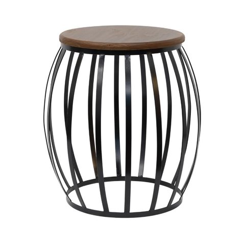 Banco Seat Garden Madeira e Metal Preto Medida 49x35cm