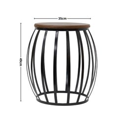 Banco Seat Garden Madeira e Metal Preto Medida 49x35cm - 4