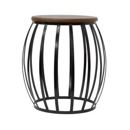 Banco Seat Garden Madeira e Metal Preto Medida 49x35cm - 2