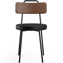Ver imagem 6 de Kit 06 Cadeiras Decorativas Estofada Para Sala Jantar Barcelona L02 Couríssimo Marrom Preto - Lyam L