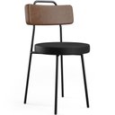 Ver imagem 3 de Kit 06 Cadeiras Decorativas Estofada Para Sala Jantar Barcelona L02 Couríssimo Marrom Preto - Lyam L