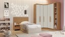 Ver imagem 1 de Modulado Completo de Canto Solteiro 5 Portas 6 Gavetas - Linea-cumaru/fendi - Móveis Novo Horizonte