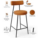 Ver imagem 4 de Kit 04 Banquetas Baixa para Cozinha Sala de Jantar Bar Bancada Milão L02 Couríssimo Canela - lyam de