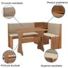 Conjunto de Mesa Canto Alemão Fit Roma Bege Suede Viero - 9