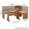 Conjunto de Mesa Canto Alemão Fit Roma Bege Suede Viero - 8