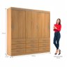 Guarda Roupa Isabela 3 Portas 9 Gavetas Evidência Móveis - 4