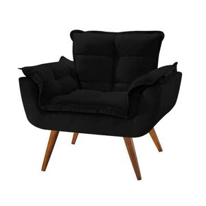 Poltrona Decorativa Opala Suede Preto