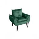 Ver imagem 2 de Kit 02 Poltrona/cadeira Decorativa Glamour com Pés Quadrado Verde