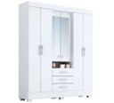 Ver imagem 1 de Guarda-Roupa Casal com Espelho 6 Portas Capelinha Débora Acp Branco