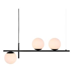 Pendente 3 Bolas Vidro 15cm 80cm Mesa Jantar Escritorio Banc:branco Fosco - 1