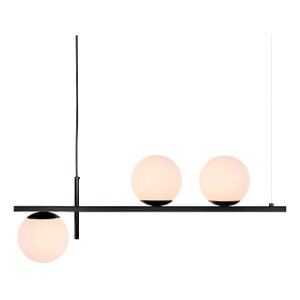 Pendente 3 Bolas Vidro 15cm 80cm Mesa Jantar Escritorio Banc:branco Fosco