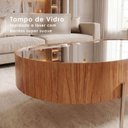 Ver imagem 5 de Mesa de Centro Amadeirado com Vidro Espelhado 100x63cm Istambul Elipse