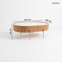 Ver imagem 3 de Mesa de Centro Amadeirado com Vidro Espelhado 100x63cm Istambul Elipse