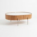 Ver imagem 2 de Mesa de Centro Amadeirado com Vidro Espelhado 100x63cm