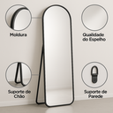 Ver imagem 4 de Kit 2 Espelho Decorativo de Chão 160x50cm com Moldura em Metal Estilo Moderno para Quartos e Salas m