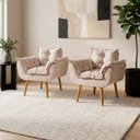 Ver imagem 1 de Kit 2 Poltronas Decorativas Reforçada para Sala Alice para Recepção Manicure Escritório Suede