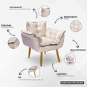 Ver imagem 7 de Kit 2 Poltronas Decorativas Reforçada para Sala Alice para Recepção Manicure Escritório Suede