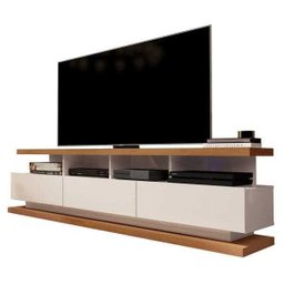 Rack para Tv Vivare Off White com Freijó - Giga Móveis - 4