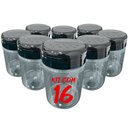 Ver imagem 1 de Pote Tempero Kit 16 Potes+16 Etiquetas Adesivas Porta Condimento CR270 Arte Cozinha Potes de Tempero