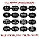 Ver imagem 4 de Pote Tempero Kit 16 Potes+16 Etiquetas Adesivas Porta Condimento CR270 Arte Cozinha Potes de Tempero