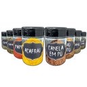 Ver imagem 3 de Pote Tempero Kit 16 Potes+16 Etiquetas Adesivas Porta Condimento CR270 Arte Cozinha Potes de Tempero