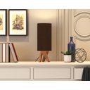 Ver imagem 1 de Luminária Abajur Viena de Mesa Moderno Decoração Pés Madeira - Marrom