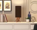 Ver imagem 1 de Luminária Abajur Viena de Mesa Moderno Decoração Pés Madeira - Marrom