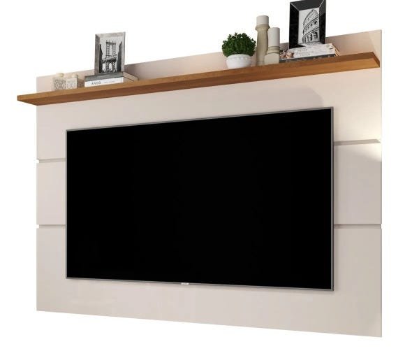 Painel para TV Vivare 180cm Off White com Freijó - Germai Móveis