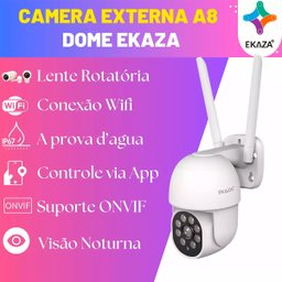 Câmera Smart Dome Wifi Externa Nuvem 360º Ekaza Alexa e Google - 6