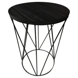 Mesa de Apoio Lateral em Metal Estilo Industrial - D'Rossi - 1