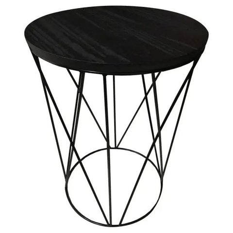 Mesa de Apoio Lateral em Metal Estilo Industrial - D'Rossi