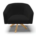 Ver imagem 4 de Kit 2 Poltronas Giratória Stella Corano Nozes com Linho Preto A79