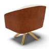 Poltrona Decorativa Giratória Kit 2 Stella Corano Nozes C/ Linho Areia - 7