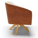 Ver imagem 6 de Poltrona Decorativa Giratória Kit 2 Stella Corano Nozes C/ Linho Areia