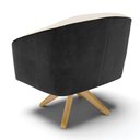 Ver imagem 5 de Kit 02 Poltronas Giratória Stella Corano Preto com Linho Areia A27 Base Madeira MA30 - D'Rossi