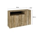 Ver imagem 6 de Armário Aparador com 03 Portas e Nicho 89,5x135x42cm Wlap135 Carvalho - Preto