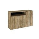 Ver imagem 1 de Armário Aparador com 03 Portas e Nicho 89,5x135x42cm Wlap135 Carvalho - Preto
