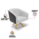 Ver imagem 6 de Kit 02 Poltronas Giratória Stella Corano Preto com Linho Cinza A05 Base Madeira Ma30 - D'rossi