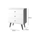 Ver imagem 5 de Mesa de Cabeceira Retrô Status 3 Gavetas Branco - Jea Móveis
