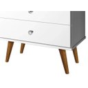 Ver imagem 4 de Mesa de Cabeceira Retrô Status 3 Gavetas Branco - Jea Móveis