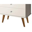 Ver imagem 4 de Mesa de Cabeceira Retrô Status 3 Gavetas Off White - Jea Móveis